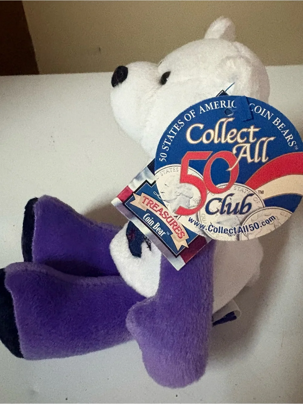 Pennsylvania Plush Bear in White and Purple - Souvenir Keepsake